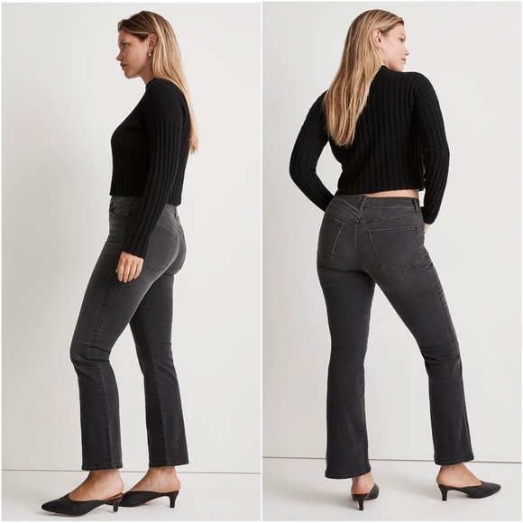 Madewell Jeans Kick Out Crop Mid-Rise Stretch in Beckley Wash 33 - Picture 2 of 13